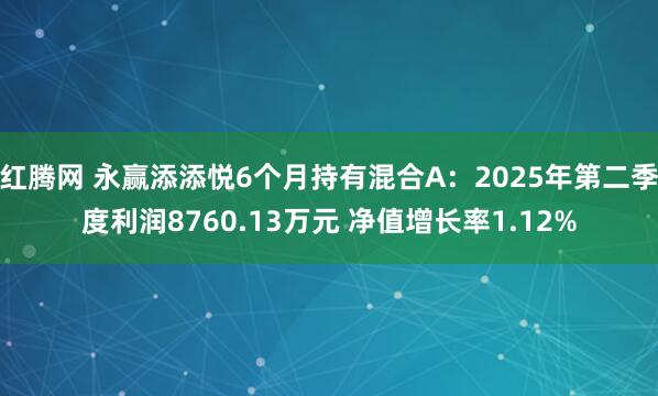 红腾网 永赢添添悦6个月持有混合A：2025年第二季度利润8760.13万元 净值增长率1.12%