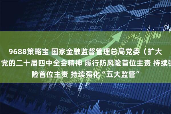 9688策略宝 国家金融监督管理总局党委（扩大）会议学习贯彻党的二十届四中全会精神 履行防风险首位主责 持续强化“五大监管”